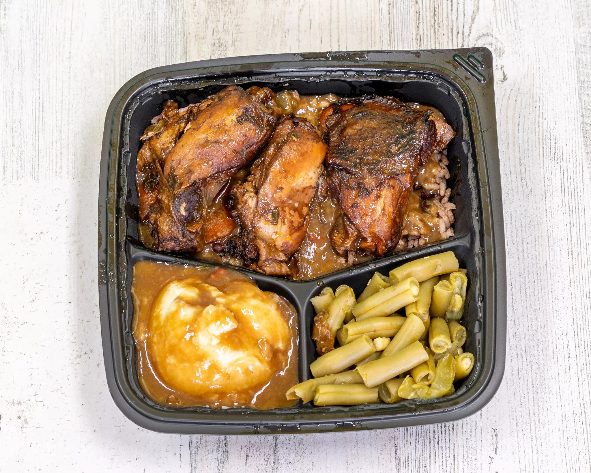 Brown Stew Chicken Dinner.