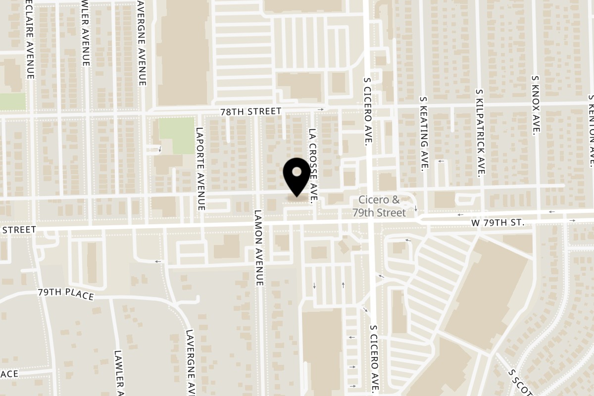 Map showing the location of St. Bess Jerk on 4838 W 79th St in Burbank
